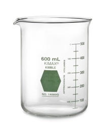 Стакан Гриффина Kimble Colorware 150 мл, низкий, с зеленой градуировкой, с носиком, стекло