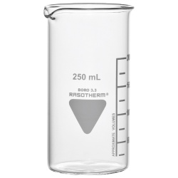 Стакан RASOTHERM 50 мл, высокий, с градуировкой, с носиком, стекло