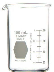 Стакан Берцелиуса Kimble 100 мл, высокий, с градуировкой, с носиком, стекло